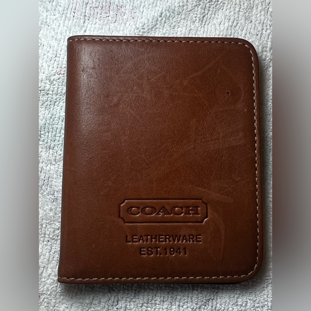 COACH leather picture frame.